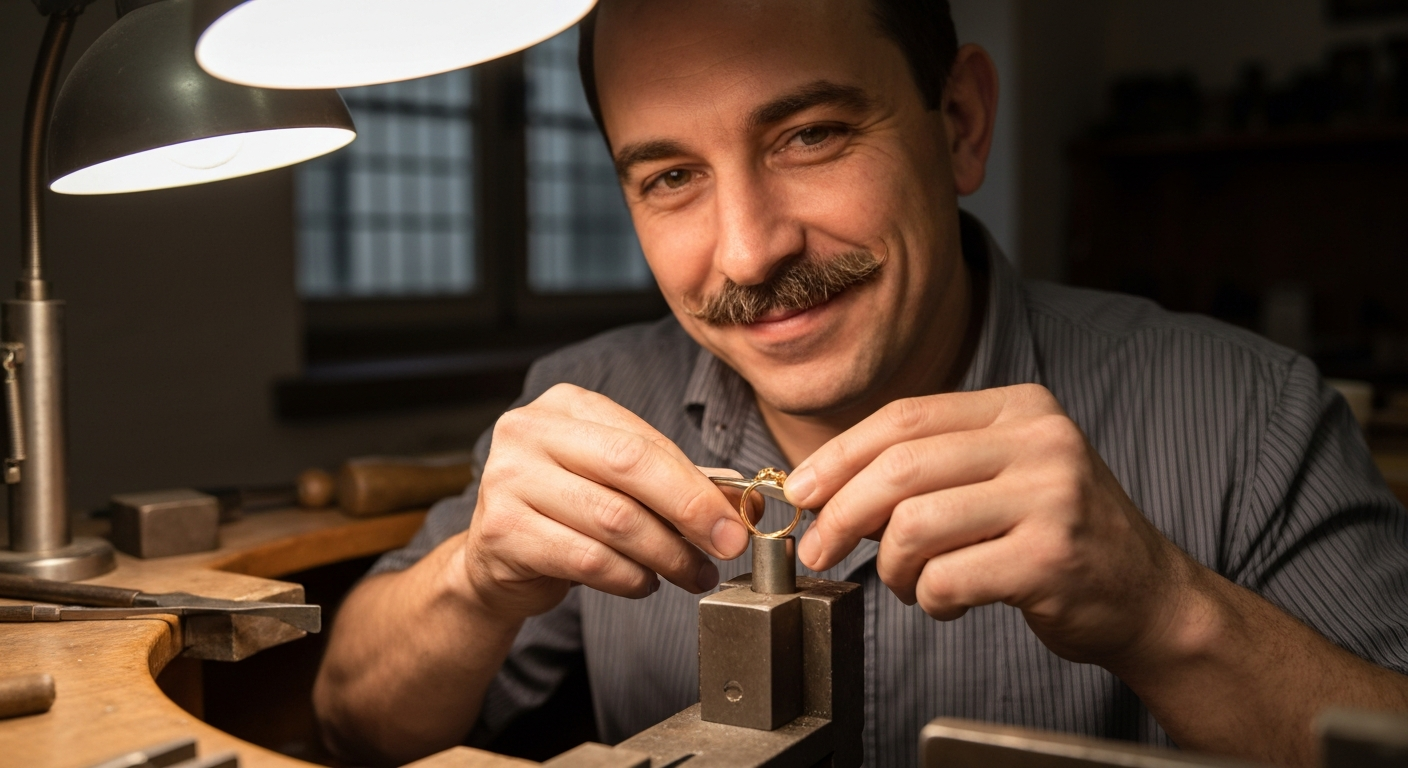 Artisan bijoutier au travail