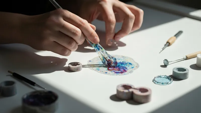 Le malaxage de la résine pour des bijoux personnalisés